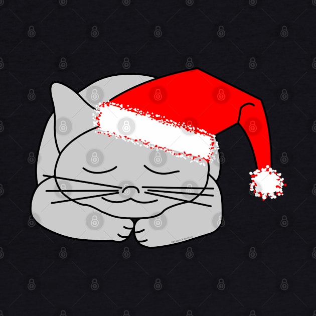 Santa Cap Cat by Barthol Graphics